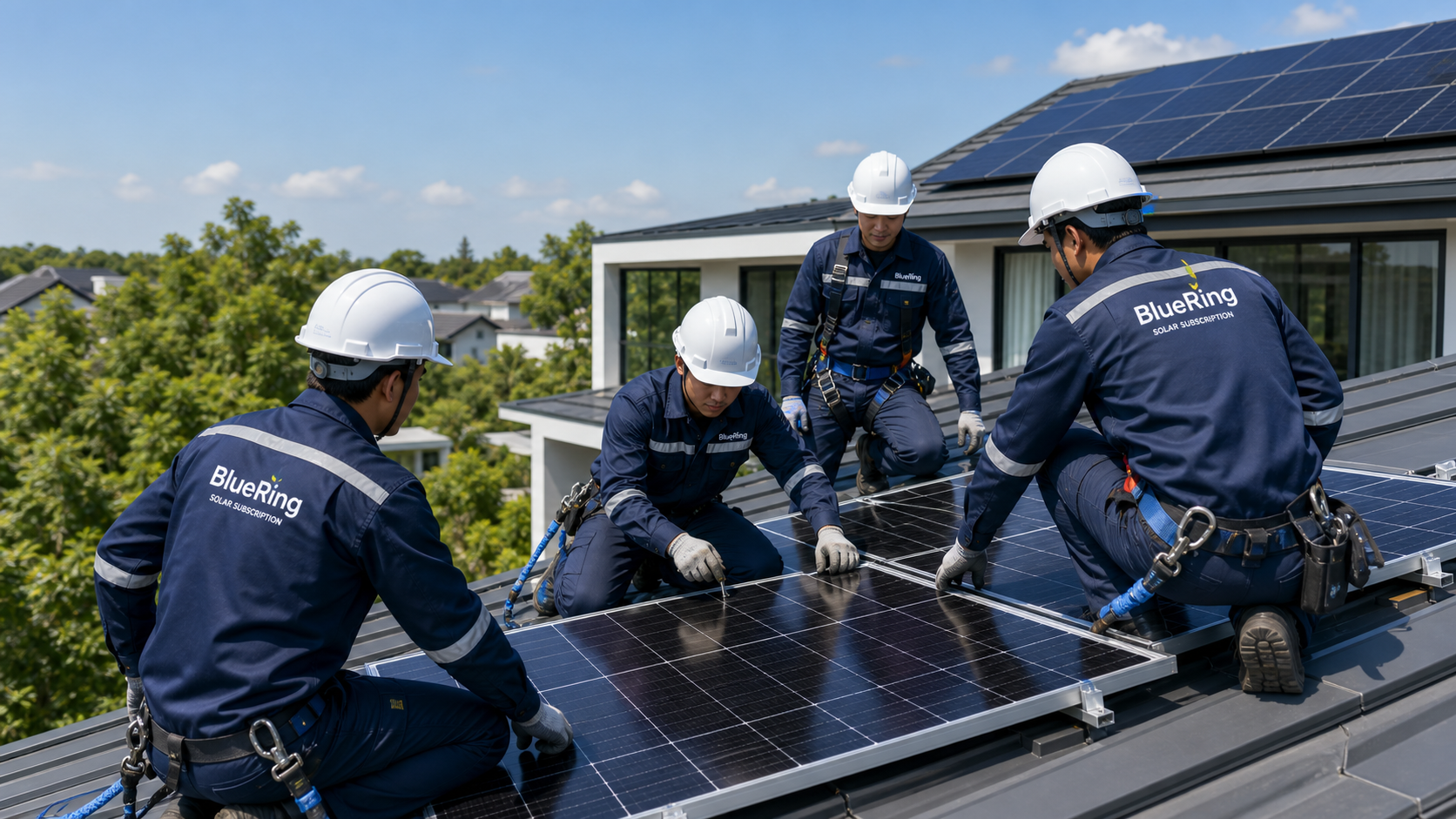 BlueRing solar installation team